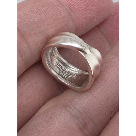Tiffany & Co. Jewelry - Tiffany & Co. Nature Silver Rolled Leaf Wrap Wide Band Ring Size 7